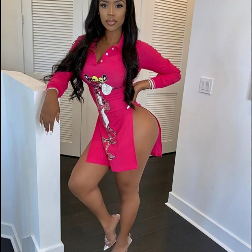 SHANE JUSTIN PINK PANTHER DRESS IN XS. CAN FIT A S.